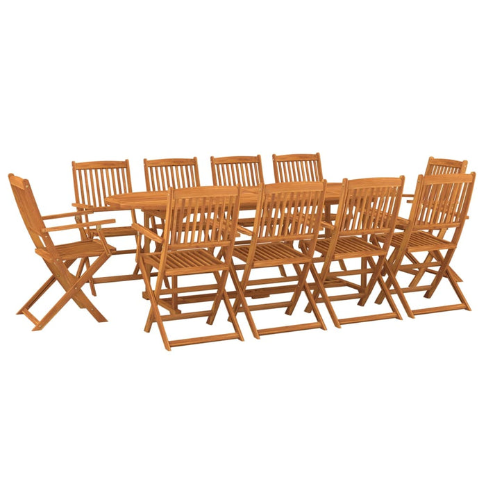 Set mobilier de grădină 11 piese 220x90x75cm, lemn masiv acacia WALTI