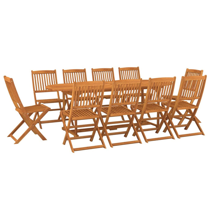 Set mobilier de grădină 11 piese 220x90x75cm, lemn masiv acacia - WALTI WALTI