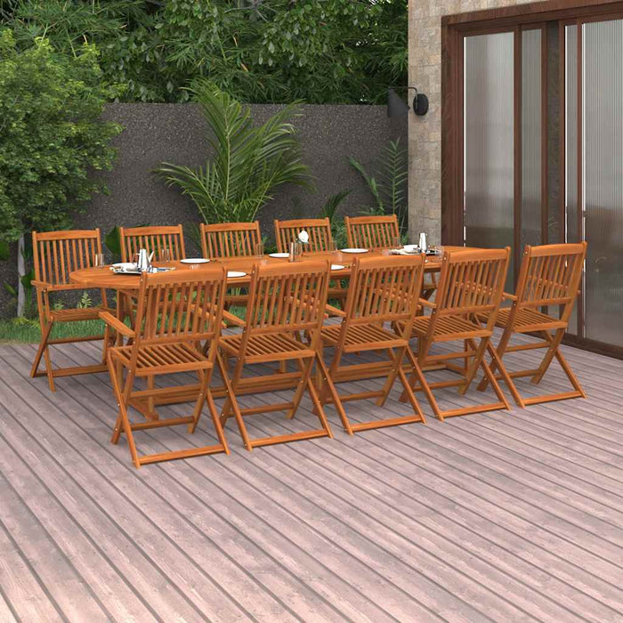 Set mobilier de grădină 11 piese 280x90x75cm, lemn masiv acacia WALTI