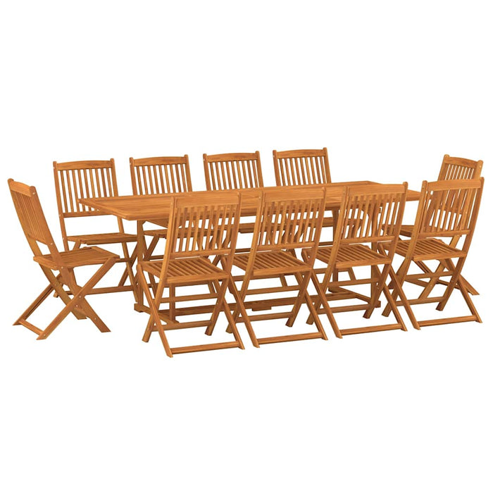 Set mobilier de grădină 11 piese 220x90x75cm, lemn masiv acacia WALTI