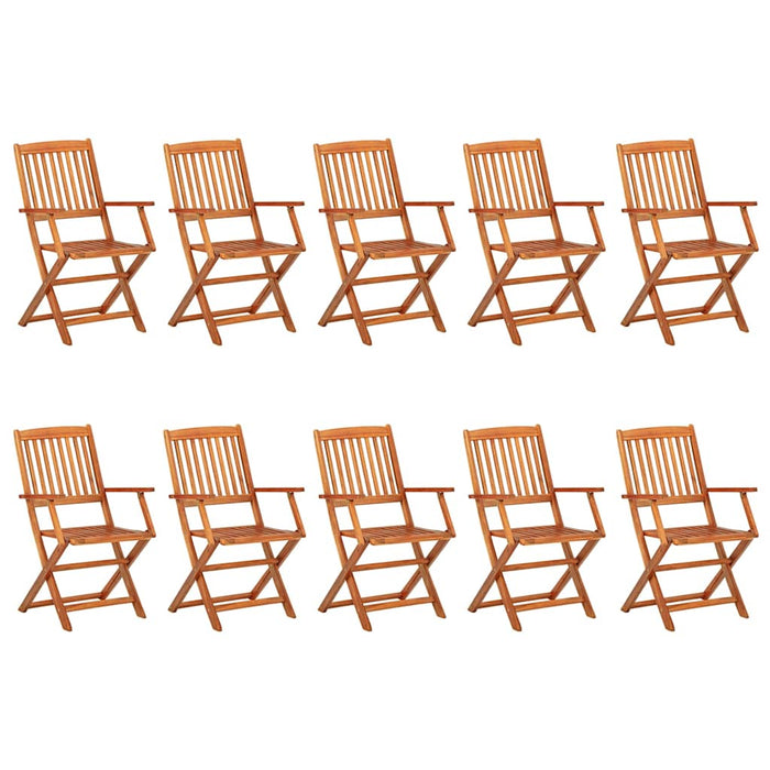 Set mobilier de grădină 11 piese 220x90x75cm, lemn masiv acacia WALTI