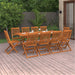 Set mobilier de grădină 11 piese 220x90x75cm, lemn masiv acacia - WALTI WALTI