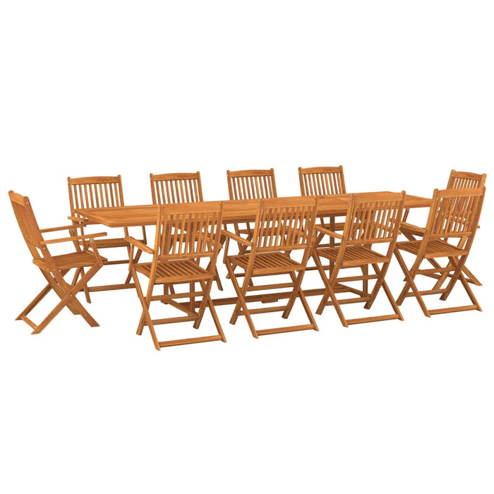 Set mobilier de grădină 11 piese 280x90x75cm, lemn masiv acacia WALTI