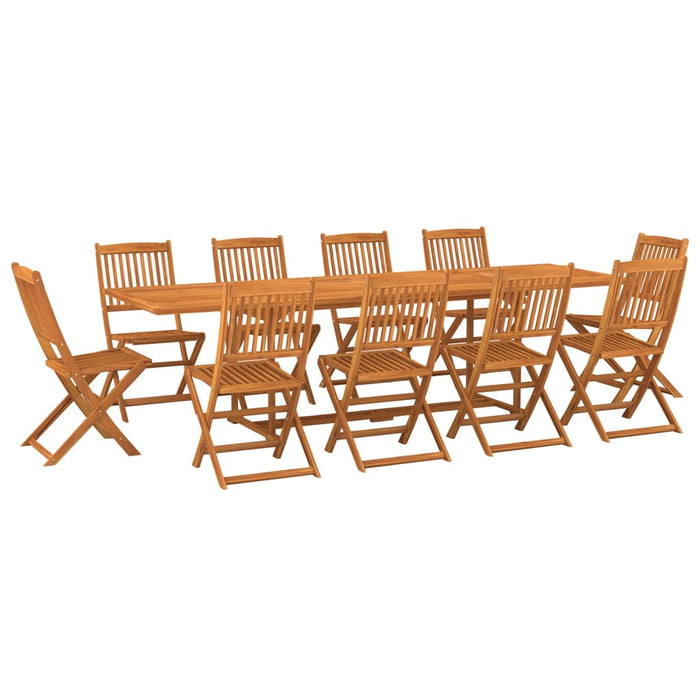 Set mobilier de grădină 11 piese 280x90x75cm, lemn masiv acacia - WALTI WALTI