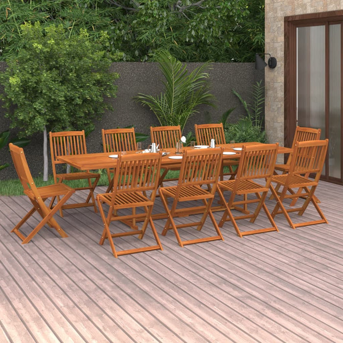 Set mobilier de grădină 11 piese 280x90x75cm, lemn masiv acacia - WALTI WALTI