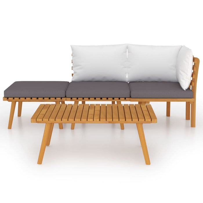 Set mobilier de grădină cu perne, 4 piese, lemn masiv de acacia WALTI