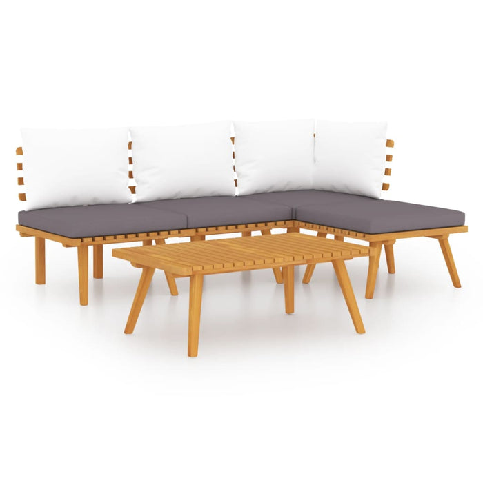 Set mobilier de grădină cu perne, 5 piese, lemn masiv acacia - WALTI WALTI