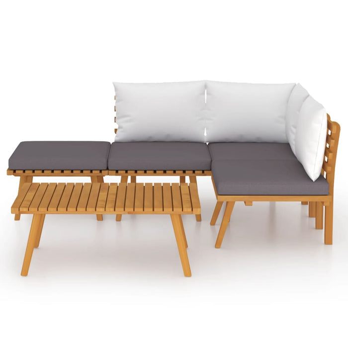 Set mobilier de grădină cu perne, 5 piese, lemn masiv acacia - WALTI WALTI