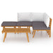 Set mobilier de grădină cu perne, 5 piese, lemn masiv acacia - WALTI WALTI