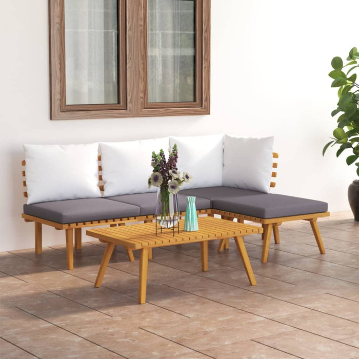 Set mobilier de grădină cu perne, 5 piese, lemn masiv acacia - WALTI WALTI