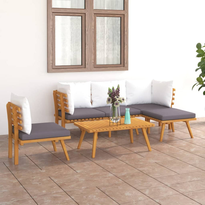 Set mobilier de grădină cu perne, 6 piese, lemn masiv acacia - WALTI WALTI
