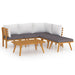 Set mobilier de grădină cu perne, 6 piese, lemn masiv acacia - WALTI WALTI