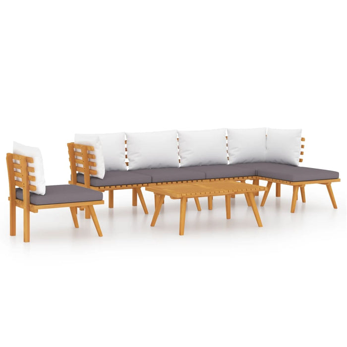 Set mobilier de grădină cu perne, 7 piese, lemn masiv acacia - WALTI WALTI