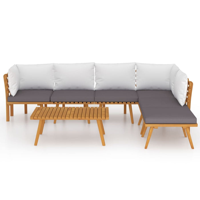 Set mobilier de grădină cu perne, 7 piese, lemn masiv acacia - WALTI WALTI