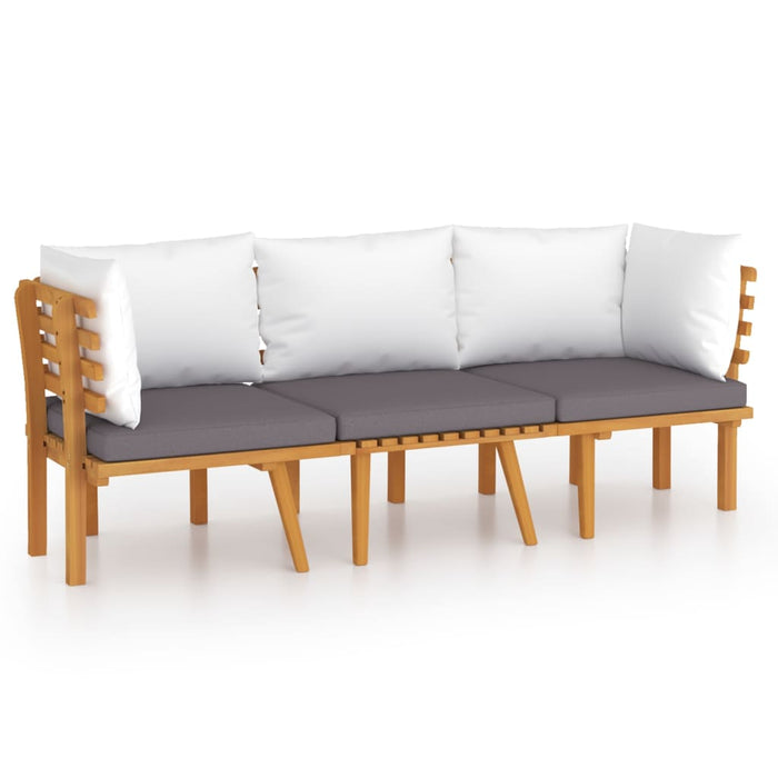 Set mobilier de grădină cu perne, 3 piese, lemn masiv acacia - WALTI WALTI