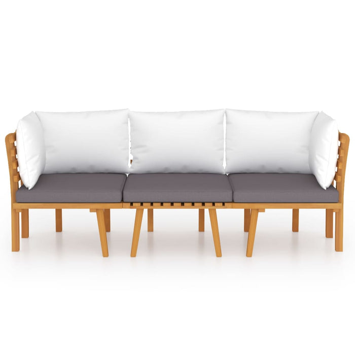 Set mobilier de grădină cu perne, 3 piese, lemn masiv acacia - WALTI WALTI