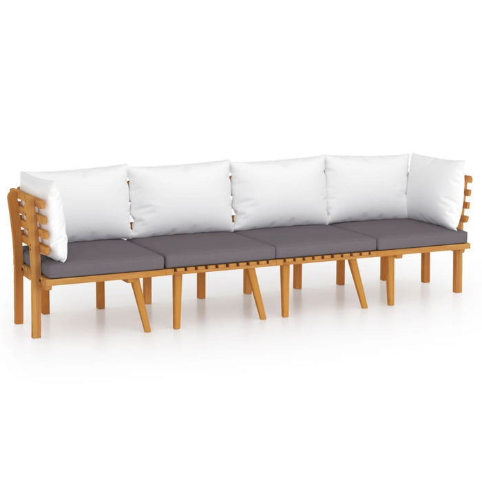 Set mobilier de grădină cu perne, 4 piese, lemn masiv de acacia - WALTI WALTI