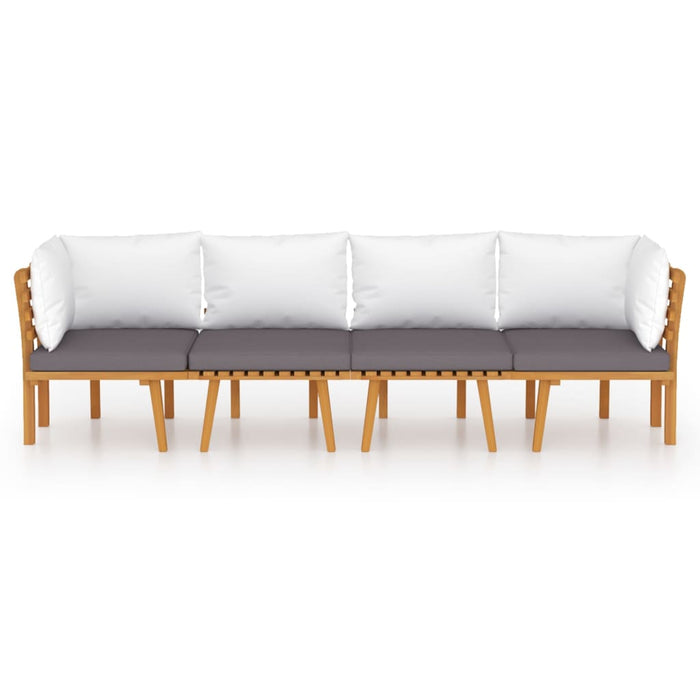 Set mobilier de grădină cu perne, 4 piese, lemn masiv de acacia - WALTI WALTI
