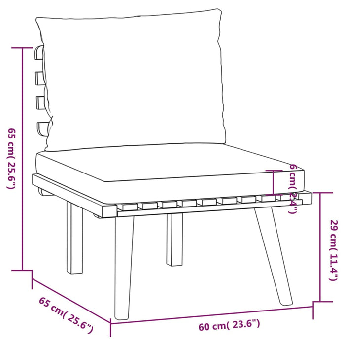 Set mobilier de grădină cu perne, 4 piese, lemn masiv de acacia WALTI