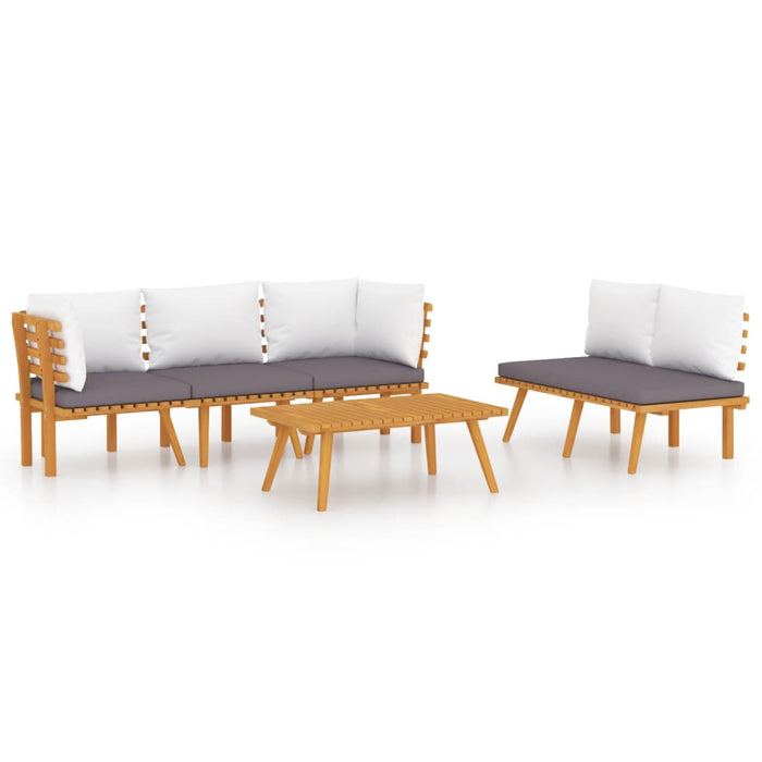 Set mobilier de grădină cu perne, 5 piese, lemn masiv de acacia - WALTI WALTI
