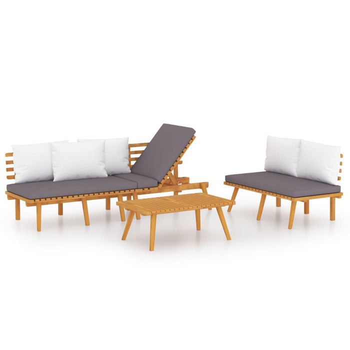 Set mobilier de grădină cu perne, 3 piese, lemn masiv de acacia - WALTI WALTI