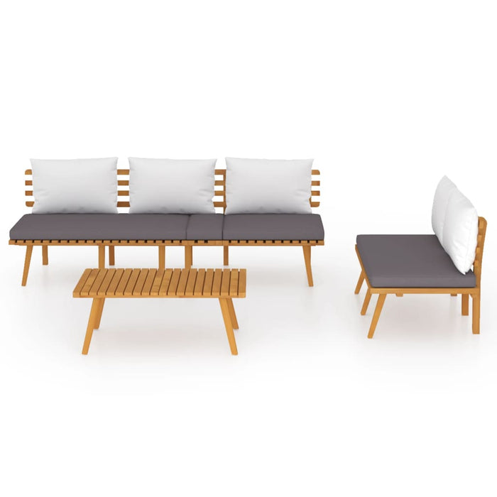 Set mobilier de grădină cu perne, 3 piese, lemn masiv de acacia - WALTI WALTI