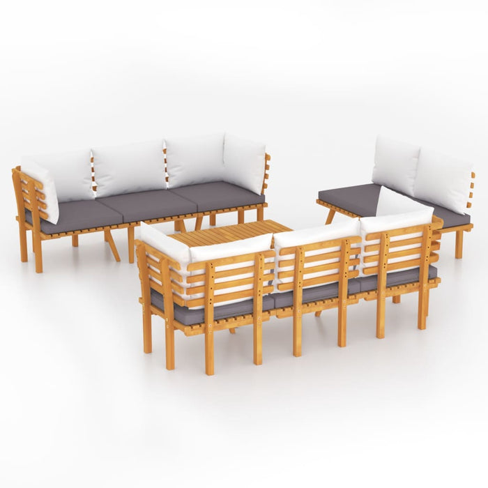 Set mobilier de grădină cu perne, 8 piese, lemn masiv de acacia - WALTI WALTI