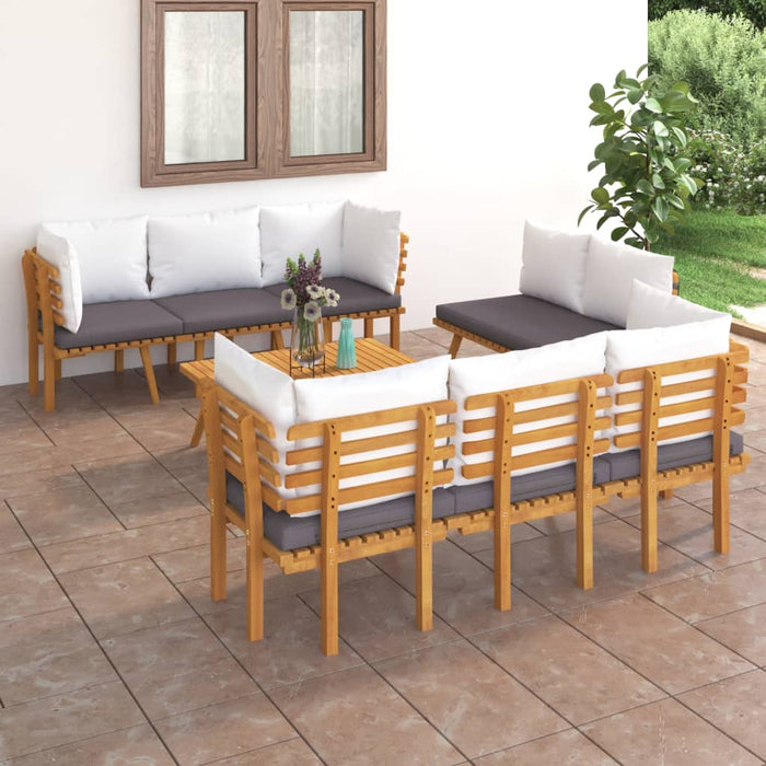 Set mobilier de grădină cu perne, 8 piese, lemn masiv de acacia - WALTI WALTI
