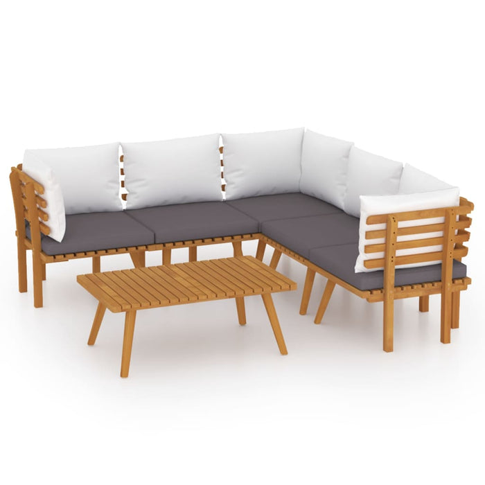 Set mobilier de grădină cu perne, 6 piese, lemn masiv acacia - WALTI WALTI