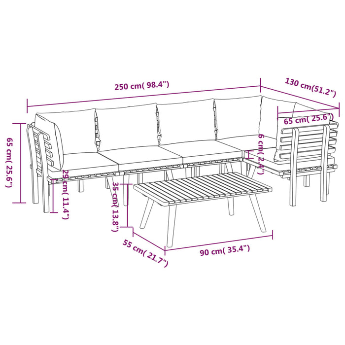 Set mobilier de grădină cu perne, 6 piese, lemn masiv acacia - WALTI WALTI