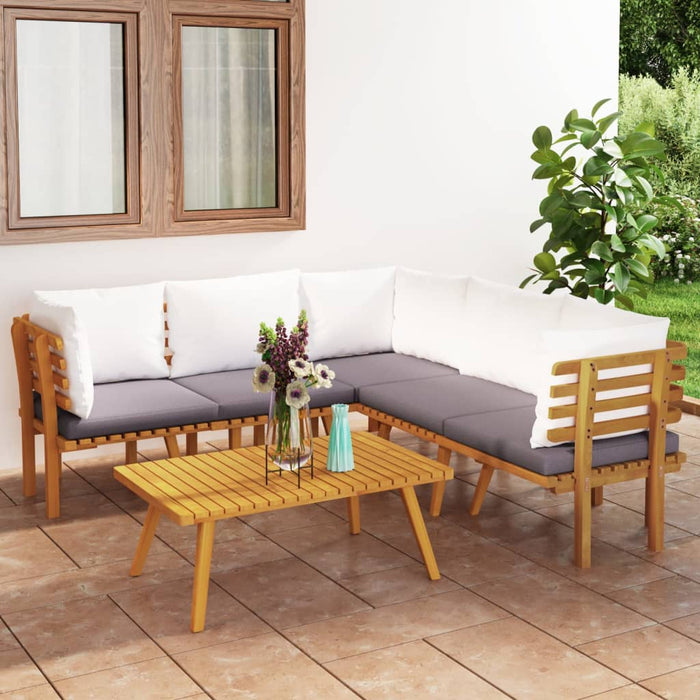 Set mobilier de grădină cu perne, 6 piese, lemn masiv acacia - WALTI WALTI