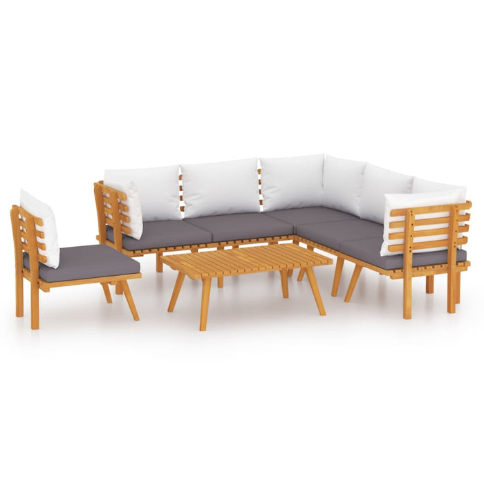 Set mobilier de grădină cu perne, 7 piese, lemn masiv acacia - WALTI WALTI