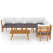 Set mobilier de grădină cu perne, 7 piese, lemn masiv acacia - WALTI WALTI