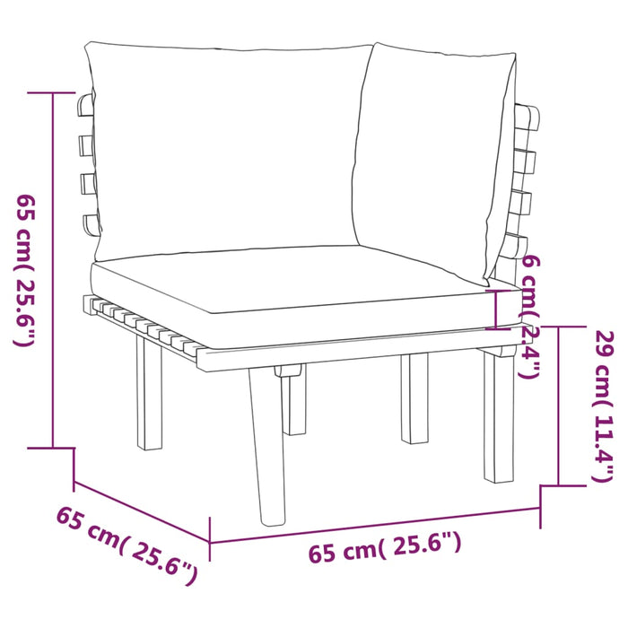 Set mobilier de grădină cu perne, 7 piese, lemn masiv acacia - WALTI WALTI