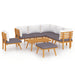 Set mobilier de grădină cu perne, 8 piese, lemn masiv acacia - WALTI WALTI