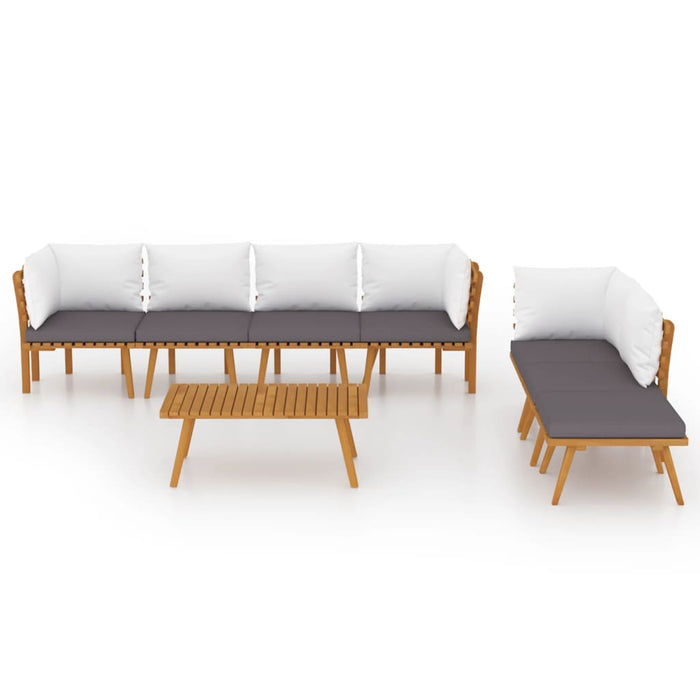 Set mobilier de grădină cu perne, 8 piese, lemn masiv acacia - WALTI WALTI