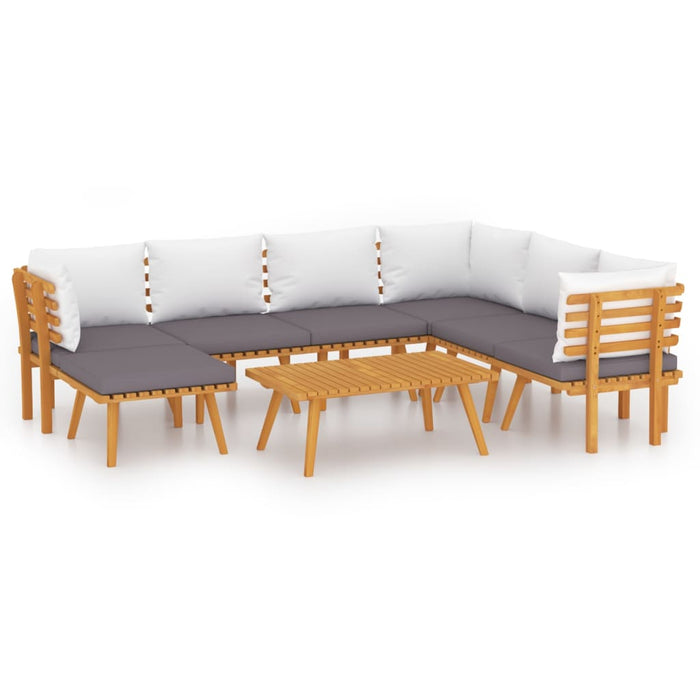 Set mobilier de grădină cu perne, 8 piese, lemn masiv acacia - WALTI WALTI