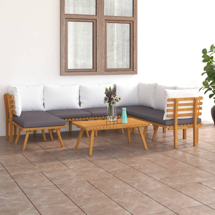 Set mobilier de grădină cu perne, 8 piese, lemn masiv acacia - WALTI WALTI