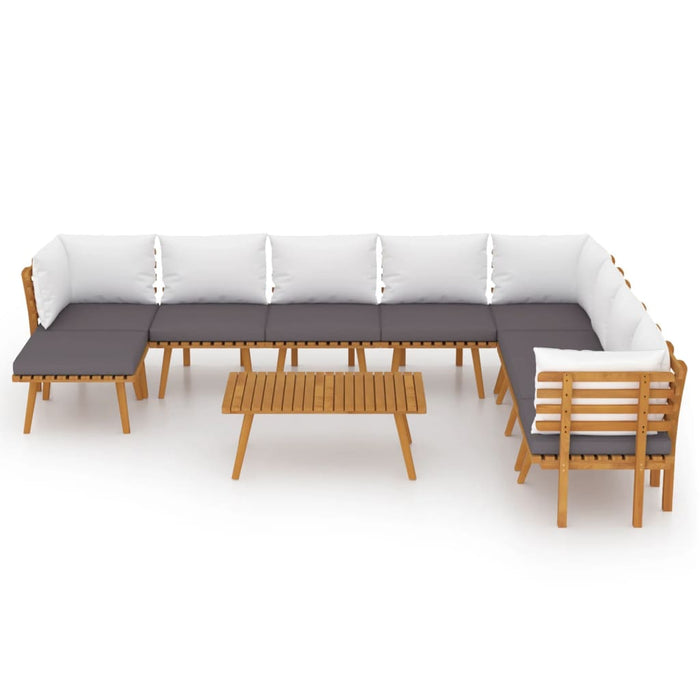 Set mobilier de grădină cu perne, 9 piese, lemn masiv de acacia - WALTI WALTI