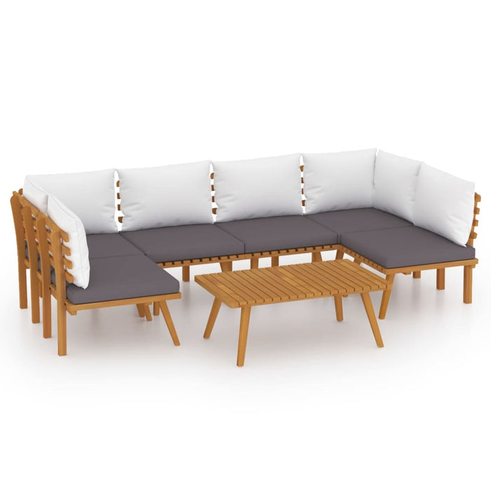 Set mobilier de grădină cu perne, 7 piese, lemn masiv acacia - WALTI WALTI