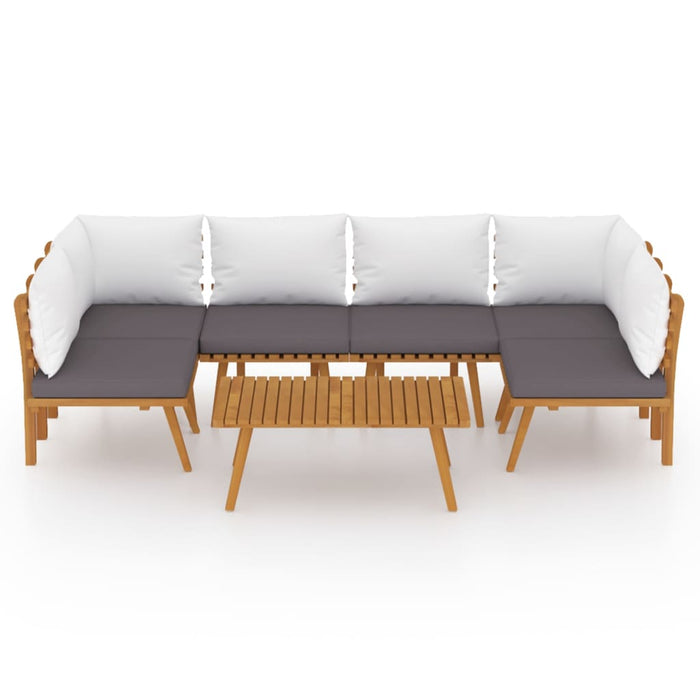 Set mobilier de grădină cu perne, 7 piese, lemn masiv acacia - WALTI WALTI