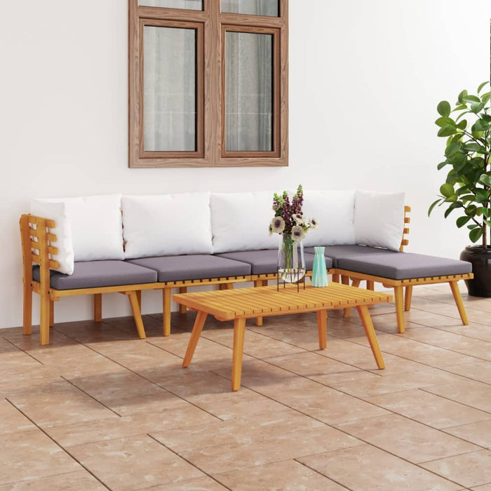 Set mobilier de grădină cu perne, 6 piese, lemn masiv acacia - WALTI WALTI