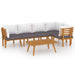 Set mobilier de grădină cu perne, 6 piese, lemn masiv acacia - WALTI WALTI