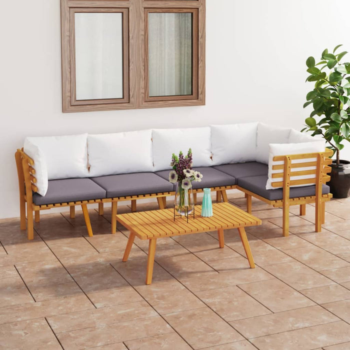 Set mobilier de grădină cu perne, 6 piese, lemn masiv acacia - WALTI WALTI