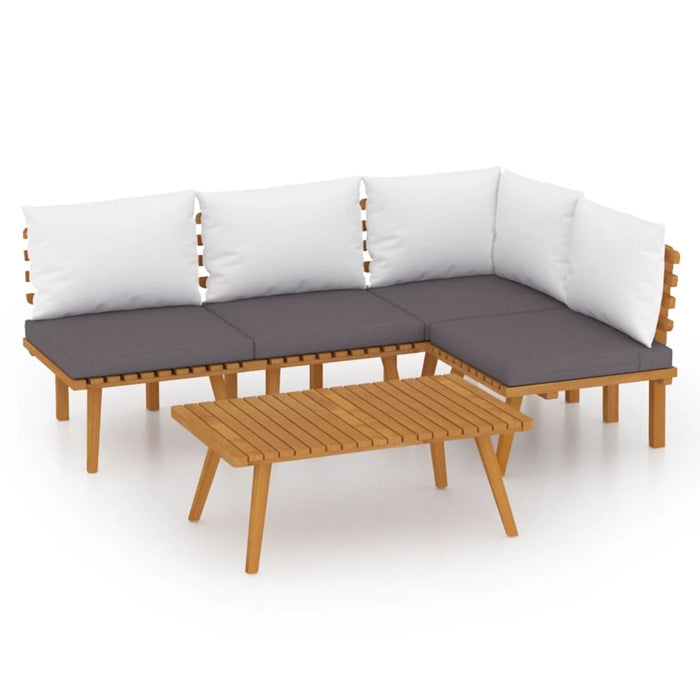 Set mobilier de grădină cu perne, 5 piese, lemn masiv acacia - WALTI WALTI
