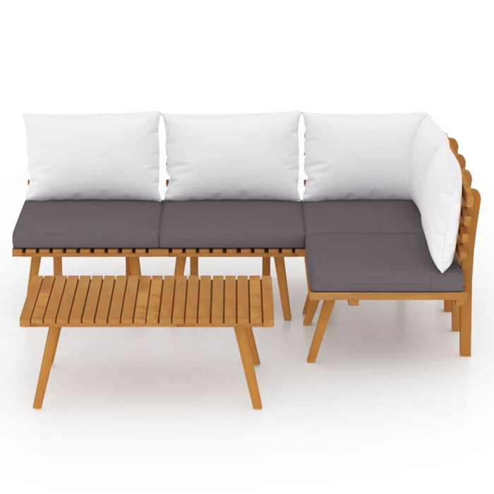 Set mobilier de grădină cu perne, 5 piese, lemn masiv acacia - WALTI WALTI