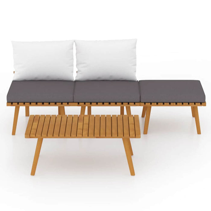 Set mobilier de grădină cu perne, 4 piese, lemn masiv de acacia - WALTI WALTI