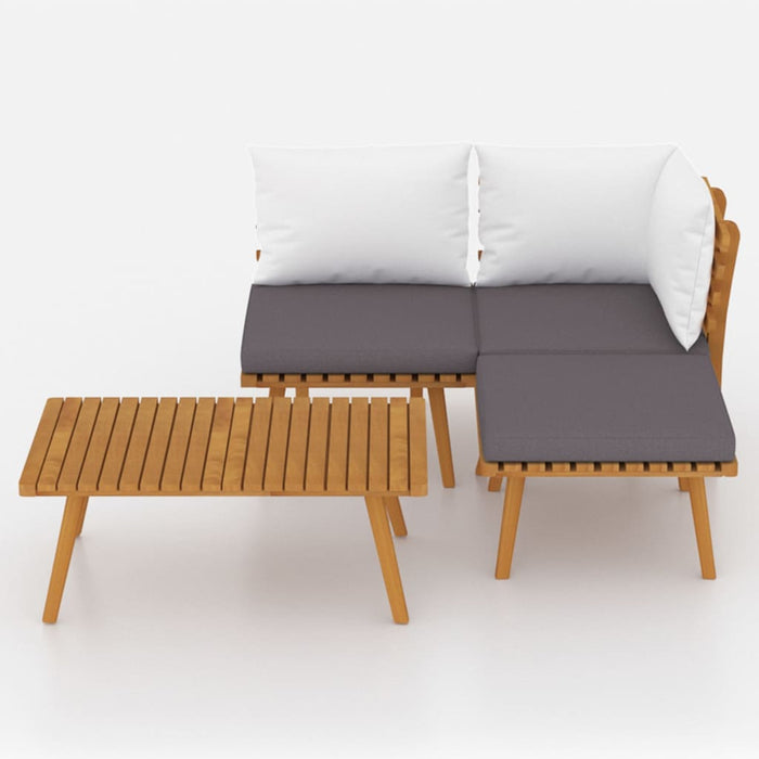Set mobilier de grădină cu perne, 4 piese, lemn masiv de acacia - WALTI WALTI