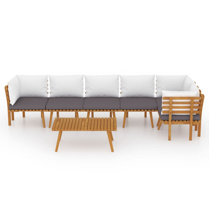 Set mobilier de grădină cu perne, 7 piese, lemn masiv acacia - WALTI WALTI