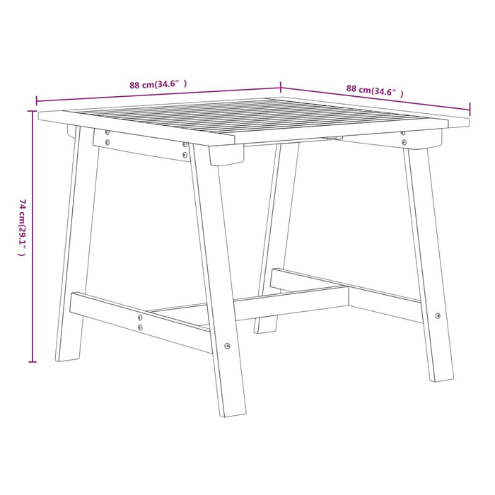 Set mobilier de grădină, 3 piese, lemn masiv de acacia WALTI